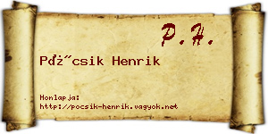 Pócsik Henrik névjegykártya