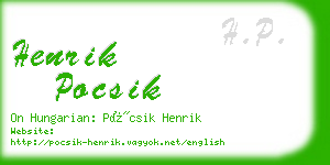 henrik pocsik business card